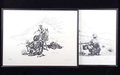 Clayton Turner Western Cowboy Framed Prints