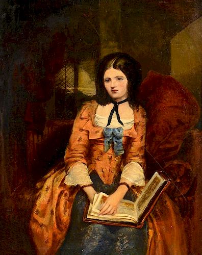 Victorian Painting, Lady with Book