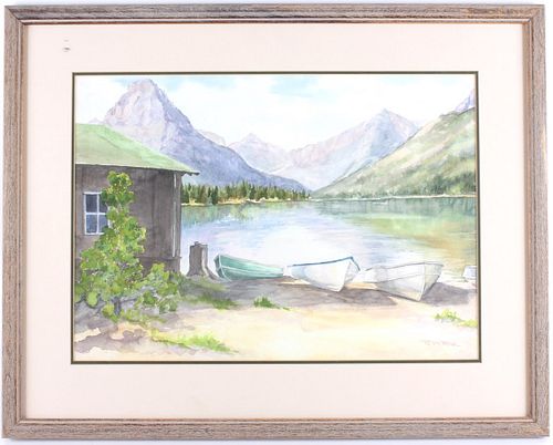 Lakeside View Canvas Painting by R. Rink
