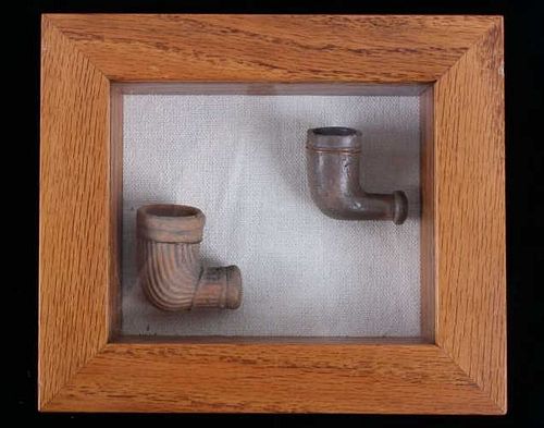 20th Century Ceramic Pipe Bowls & Display Case