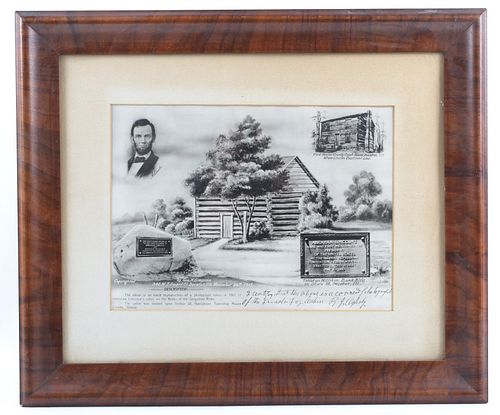 Abraham Lincoln Cabin By Geo. H. Simpson