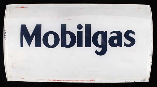 Mobilgas Glass Advertising Gas Pump Insert
