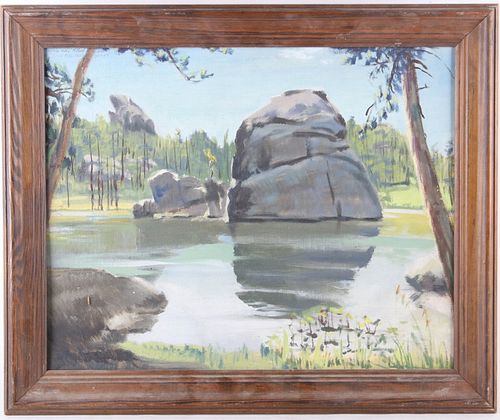 Original Carl Tolpo Sylvan Lake Oil Painting