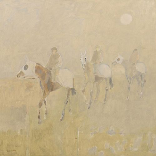 Basil Blackshaw oil on canvas, 3 Riders