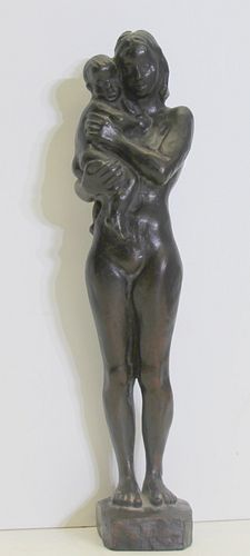 Per Ung (Norway 1933 - 2013) Bronze Mother & Child