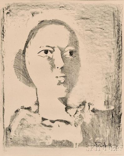 Pablo Picasso (Spanish, 1881-1973)      Tête de femme de trois quarts