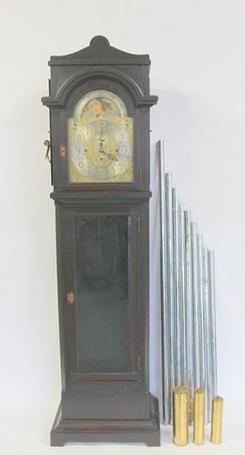 Tiffany And Co 9 Tube Mahogany Tall Case Clock.