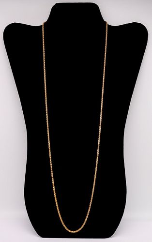 JEWELRY. Italian 18kt Gold Wheat Chain Necklace.