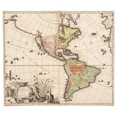 Allard, Caroli. Recentisima Novi Orbis Sive Americae... Amsterdam, ca. 1700. Colored, engraved map, 19.6 x 23.2" (50 x 59 cm)