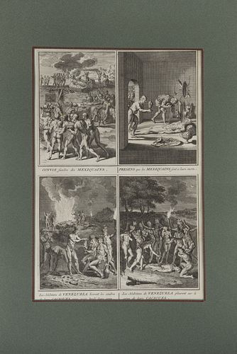 Picart, Bernard. Escenas Ceremoniales y Costumbres Religiosas. Amsterdam, 1721 - 1723. Engravings. Pieces: 5.