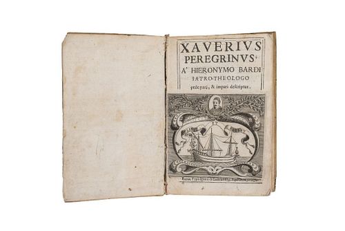 Bardi, Hieronymo (Jeronimo Bardi). Xaverius Peregrinus. Roma: Lypsi Ignatij de Lazeris, 1659. Engraved cover. One sheet.