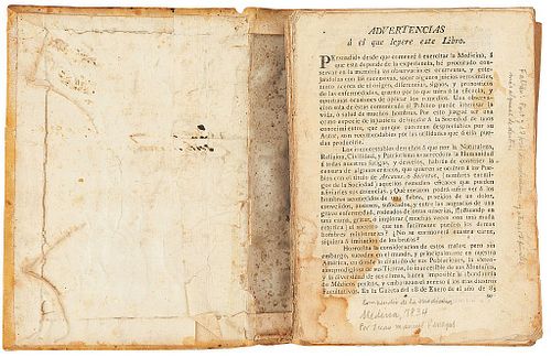 Considerado el Primer Tratado de Medicina General publicado en el Hemisferio Occidental. Venegas, J. México, 1788.