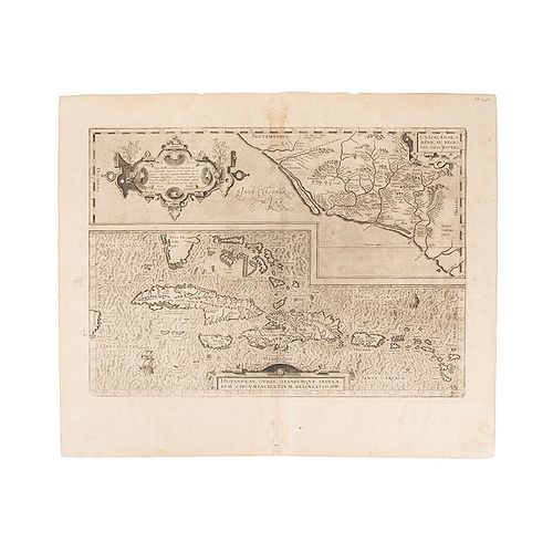 Ortelius, Abraham. Culiacanae / Hispaniolae, Cubae...  Antwerp, 1584. Engraved map, 14 x 23" (36 x 58.5 cm)