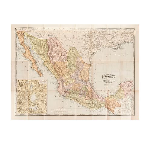 Rand, McNally & Co. Indexed State and Railroad Map of Mexico Showing the Railroads, Islands, Lakes, Mountains... Chicago-New York, 1892