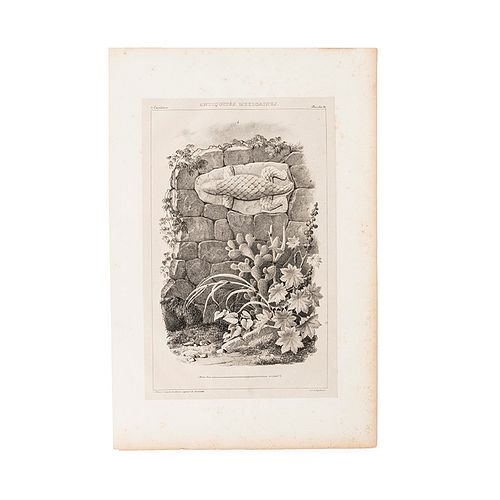 Castañeda, José Luciano. Antiquités Mexicaines. Paris, 1834.  Lithograph, 14.9 x 9.6" (38 x 24.5 cm)