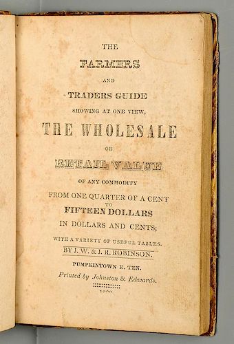 Farmers and Traders Guide, Pumpkintown, TN, 1839