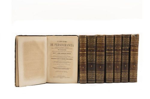 Gaume, J. Catecismo de Perseverancia o Esposición Histórica, Dogmática, Moral, Litúrgica... México, 1870. Pieces: 8.