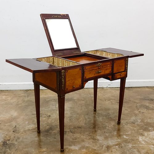 19TH C. FRENCH MARQUETRY LADIES' DRESSING TABLE