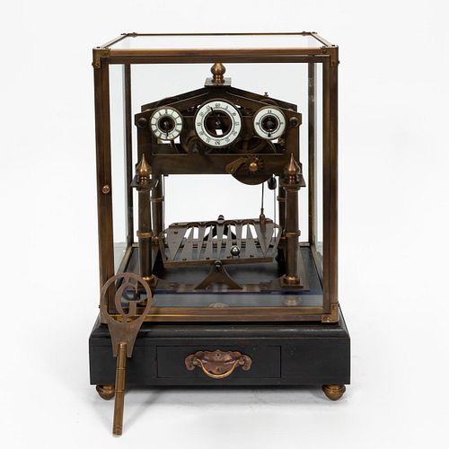 20TH C., FRENCH CONGREVE STYLE ROLLING BALL CLOCK