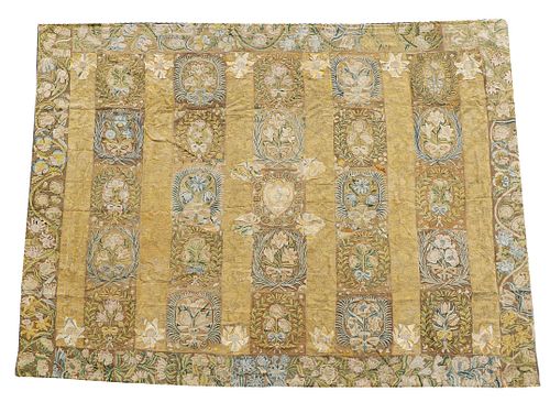17TH/18TH C. TAPESTRY-WOVEN ALTAR CLOTH