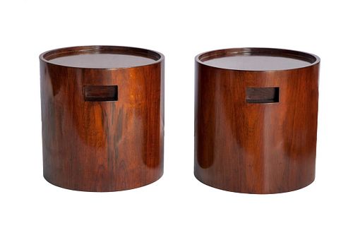 Jorge Zalszupin Brazilian Modern Side Tables, Pair