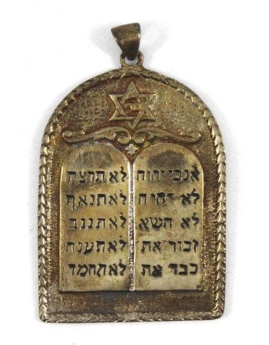 Sterling Silver "Ten Commandments" Pendant