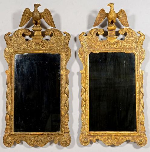 Pair George II or III Style Giltwood Mirrors