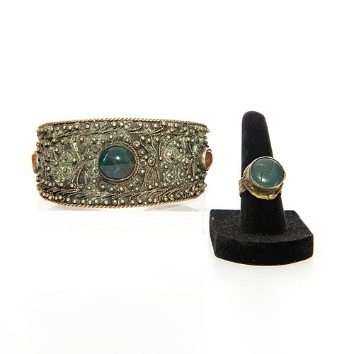 VINTAGE INDIAN TRIBAL CUFF AND RING