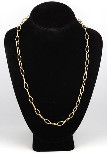 Italian 14K Yellow Gold Oval link Chain Necklace