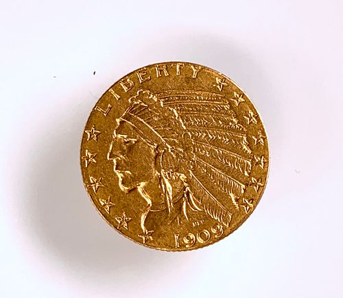 1909-D Five Dollar Indian Head Gold Coin