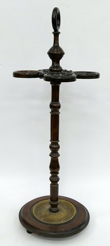 ANTIQUE CARVED WOODEN UMBRELLA CANE STAND