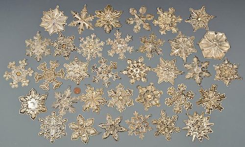 34 Gorham Sterling Silver Snowflakes
