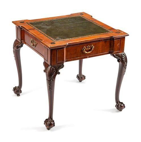 A George II Style Mahogany Games Table
Height 27 x width 28 x depth 28 inches.