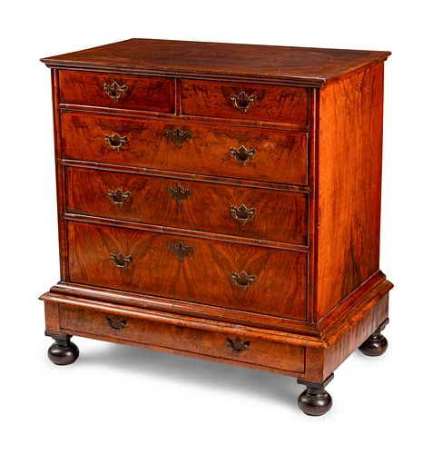 A George II Inlaid Walnut Chest on Stand
Height 40 12 x width 40 x depth 24 inches.