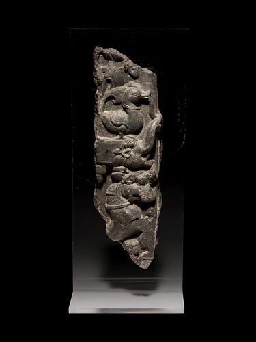 An Indian Carved Stone Stele or Fragment