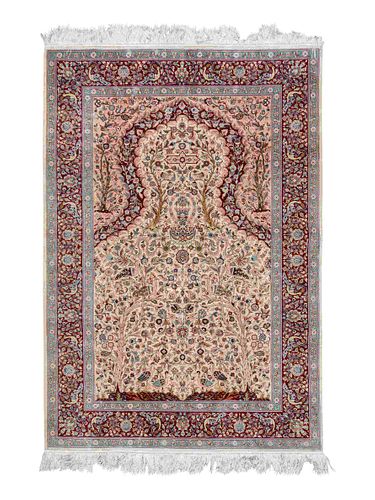 A Persian Silk Rug
48 x 72 inches.