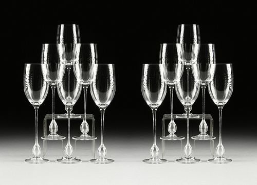 A SET OF TWELVE ROSENTHAL "STUDIO LINE" RED WINE GLASSES, MODERN,