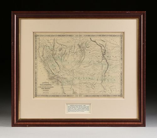 A CIVIL WAR ERA MAP, "Johnson's California with Territories of Utah, Nevada, Colorado, New Mexico and Arizona," NEW YORK, CIRCA 1866,