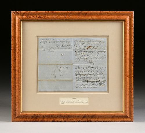 A TEXAS COURT DOCUMENT, SIGNED BY SAM HOUSTON, "Sam Houston VS. James H. Starr," NACOGDOCHES, NOVEMBER 10, 1855,