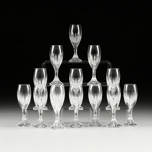 A SET OF FOURTEEN BACCARAT "MASSENA" CORDIAL GLASSES, FRENCH, MODERN,