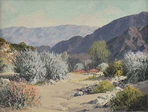CARL SAMMONS (American 1883-1968) A PAINTING, "Desert Landscape,"