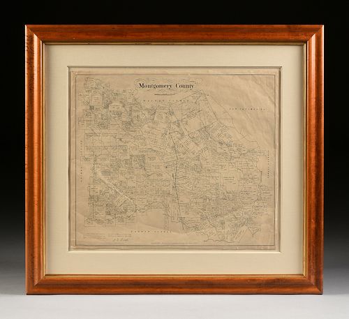 AN ANTIQUE CADASTRAL MAP, "Montgomery County, " CIRCA 1880,