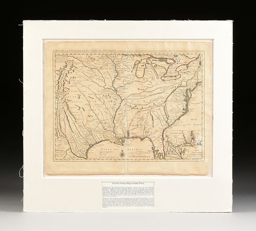 AN ANTIQUE MAP, "Carte de la Louisiane et du Cours du Mississippi," AMSTERDAM, CIRCA 1730,