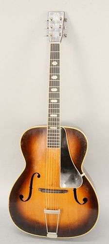 C.F. Martin F-2 acoustic guitar, 1940-1942, archtop, (rear center seam separation), only 46 made.