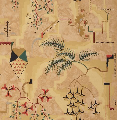 "Modernistic" Wallpaper, designed by CHARLES EPHRAIM BURCHFIELD (American, 1893-1967)