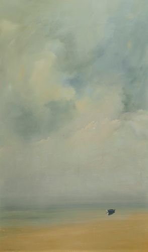 ANNE PACKARD, (American, b. 1933), Lone Boat, 2001, oil on canvas, 60 x 36 in., frame: 65 1/2 x 41 1/2 in.