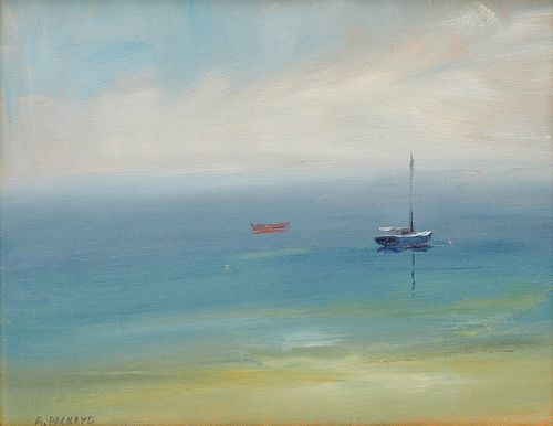 ANNE PACKARD, (American, b. 1933), Island Retreat, 1996, oil on canvas, 8 x 10 in., frame: 11 1/2 x 13 1/2 in.