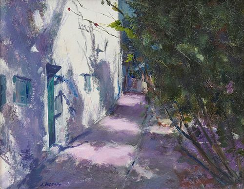 ANNE PACKARD, (American, b. 1933), Sunlit Doorway, oil on board, 8 x 10 in., frame: 10 3/4 x 12 3/4 in.