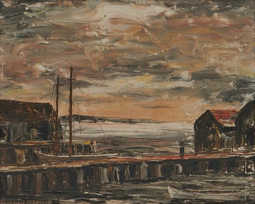 HEINRICH PFEIFFER, (American, 1874-1960), Morning in Provincetown, oil on canvasboard, 10 x 12 in., frame: 14 1/2 x 16 1/2 in.