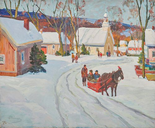 ANTHONY THIEME, (American, 1888-1954), Mountain Valley in Winter, oil on canvas, 25 x 30 in.